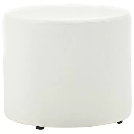 White Round Ottomans