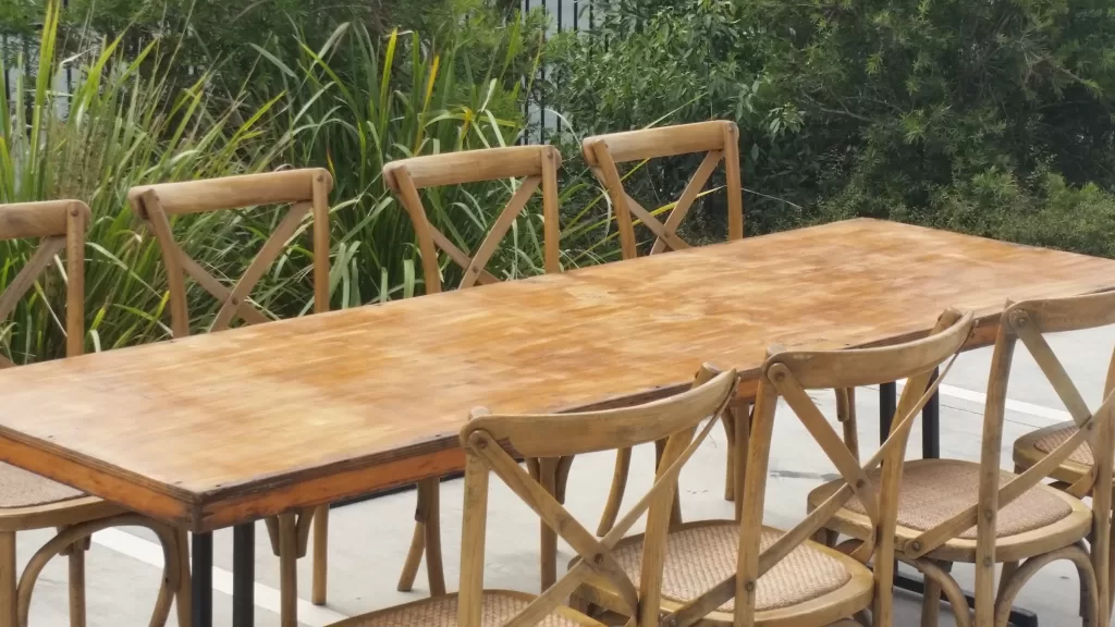 Wood rectangular Table Reclaimed top 1.8m x .80m (seats 6-8)