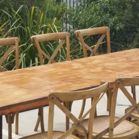 Wood rectangular Table Reclaimed top 1.8m x .80m (seats 6-8)