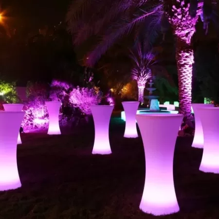 GLOW Upright Bar hire - LED Illuminated lighting