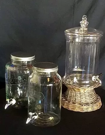 7L or 8L Mason Jar Drink Dispensers for hire