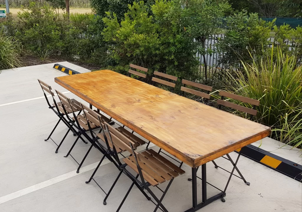 Wood Rectangle Reclaimed Table 2.4m L x .80 W  (seats 10)