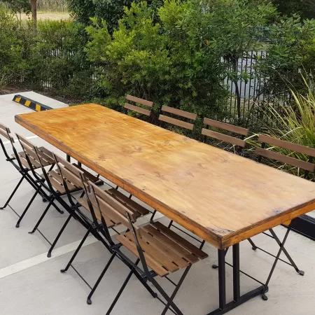 Wood Rectangle Reclaimed Table 2.4m L x .80 W  (seats 10)