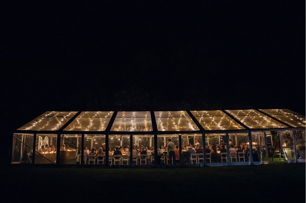 wedding reception - clear marquee