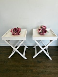 White casual side tables x2